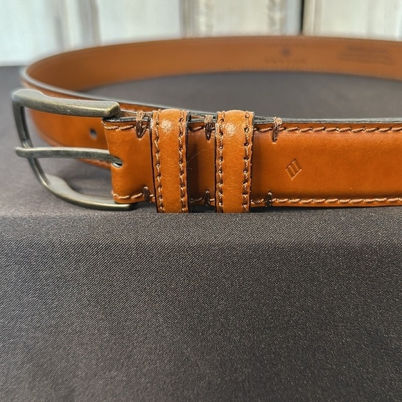 Men’s Joseph Abboud Genuine Leather Made in Italy Brown Belt Size 42 - Picture 3 of 6